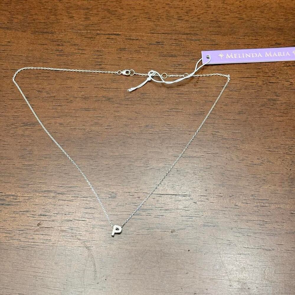 Melinda Maria Silver Initial Necklace - P